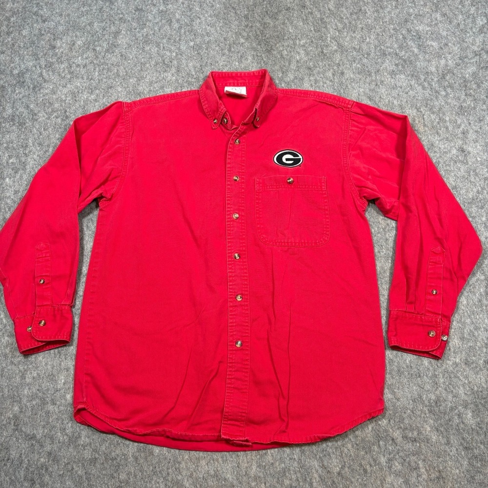 Spike Sports‎ Georgia Bulldogs UGA Shirt Men's Size Medium Red Logo Long Sleeves
